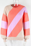 Colorblock Knitting Pullover Sweater