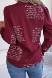 Letter Print Button Up Long Sleeves Shirt