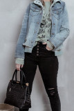 Raw Hem Hooded Denim Jacket Annishe Boutique Wholesale
