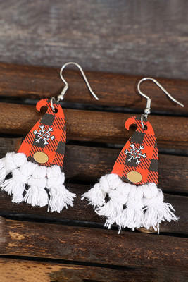 Christmas Plaid Snowflake Earrings