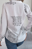 Letter Print Button Up Long Sleeves Shirt
