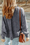 Gray Vintage Washed Flap Pocket Button Shacket