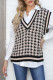 Plaid V Neck Knit Vest