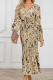Printed Wrap V Neck Smocked Fishtail Hem Maxi Dress
