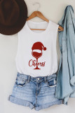 Cheers Wine Glass Santa Hat Tank Top