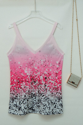 Pink Gradient Color Cami Tank Top