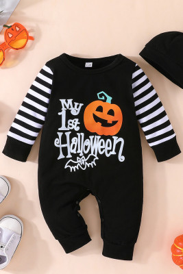 Boo Halloween Print Baby Romper