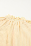 Apricot Frilled Mock Neck Ripple Bubble Sleeve Blouse