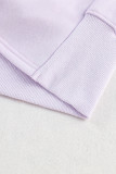 Purple Oversized Quarter-Zip Pullover Sweatshirt