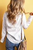 White Lightweight Crinkle Pocketed Hoodie