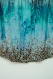Blue Gradient Color Strapless Bandeau Tank Top