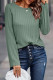 Green Khaki Ribbed Round Neck Knit Long Sleeve Top