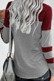 Stripes Pocket Splicing Colorblock Top