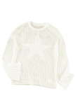 White Seeing Stars Oversized Sweater