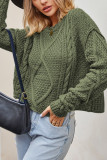 Cable Knit Hollowed Plain Knitting Sweater