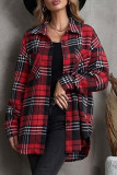 Plaid Pockets Button Up Shacket