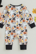 Hallowe Pumpkin Ghost Print Kids Romper