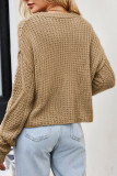 Cable Knit Hollowed Plain Knitting Sweater