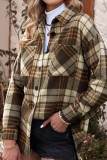 Plaid Pockets Button Up Shacket