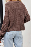 Cable Knit Hollowed Plain Knitting Sweater
