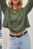 Cable Knit Hollowed Plain Knitting Sweater