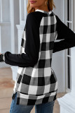 Plaid Crew Neck Reglan Long Sleeves Top