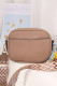Aztec Strap Plain Zipper Leather Crossbody Bag