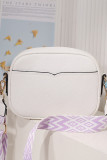 Aztec Strap Plain Zipper Leather Crossbody Bag