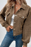 Plaid Metal Button Short Length Jacket