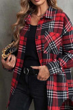 Plaid Pockets Button Up Shacket