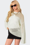 White Seeing Stars Oversized Sweater