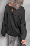 Plain Pocket Oversize Pullover Sweatshirt