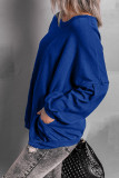 Plain Pocket Oversize Pullover Sweatshirt