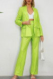 Stripes Suit Coat and Flare Pants Set