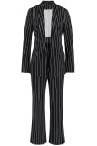 Stripes Suit Coat and Flare Pants Set