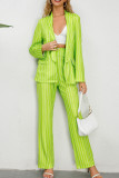 Stripes Suit Coat and Flare Pants Set
