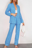Stripes Suit Coat and Flare Pants Set