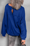 Plain Pocket Oversize Pullover Sweatshirt