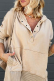 Plain Snap Button Oversize Hoodies