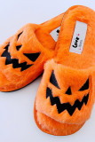 Halloween Pumpkin Fluffy Slippers