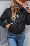 Black Zipper Design Short Jacket