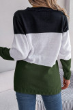 Cable Knit Colorblock Button Cardigan