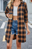 Plaid Button Up Long Length Shirt Jacket