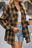 Plaid Button Up Pockets Blouse Shirt