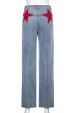 Five Pointed Star High Wasit Jeans