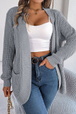 Front Open Knitting Plain Cardigan