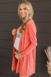 Plus Size Pocketed Open Front Cardigan