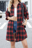Plaid Button Up Long Length Shirt Jacket