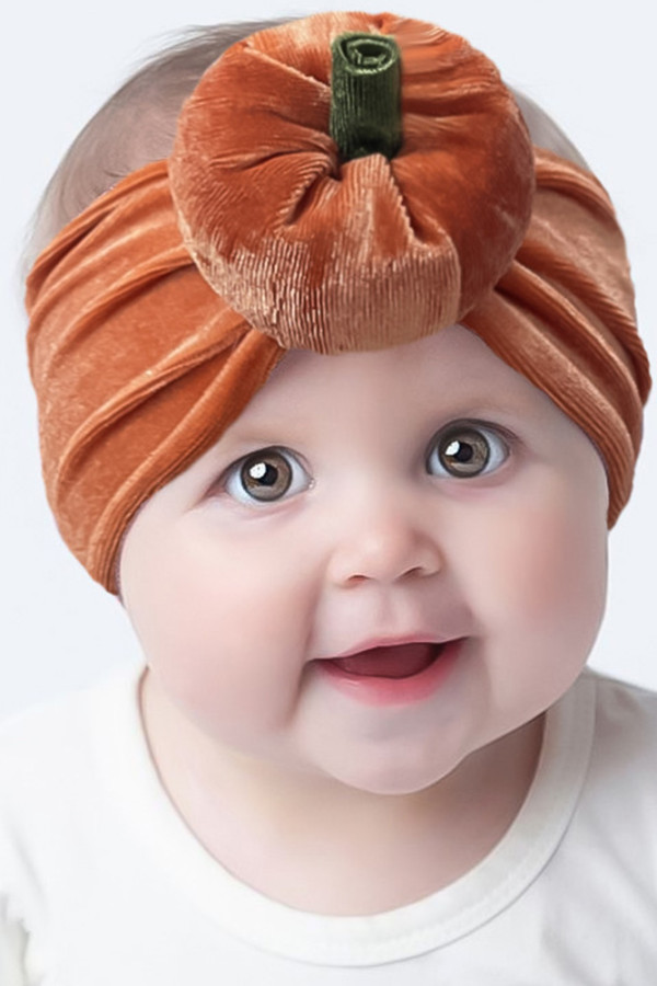 Orange Velvet Pumpkin Baby Head Band MOQ 5pcs