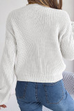 Cable Knit Crew Neck Plain Sweater